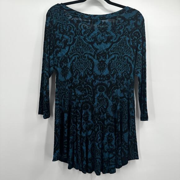 Tianello Sochi Tunic Womens Medium Velvet Pattern Long Sleeve Made in USA - Picture 3 of 9